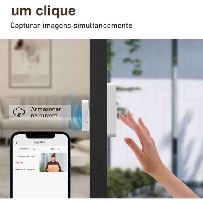 Campainha Wifi Eletrônica Sem Fio com Câmera