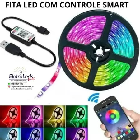 Fita Ultra Led Smart RGB Wifi com Controle Remoto