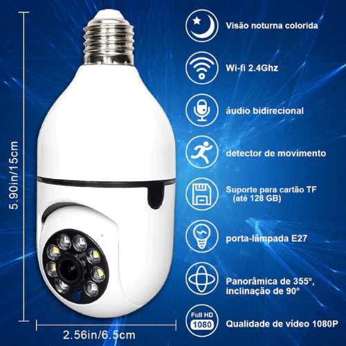 Câmera de Segurança Full HD Wi-Fi Inteligente 360 IP 5G