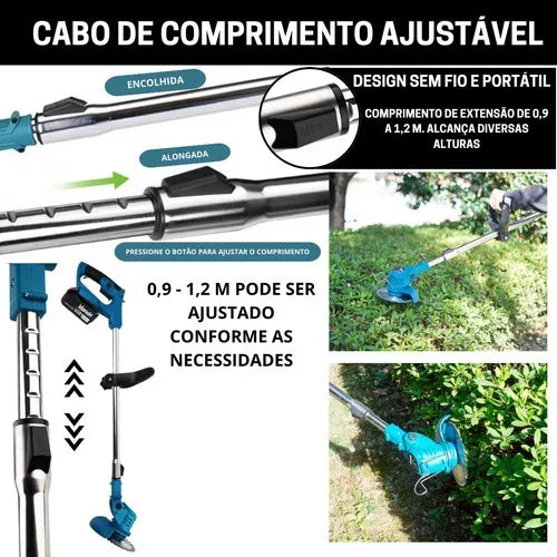 Roçadeira Sem Fio Retrátil TurboBlade [ULTRA POTENTE]