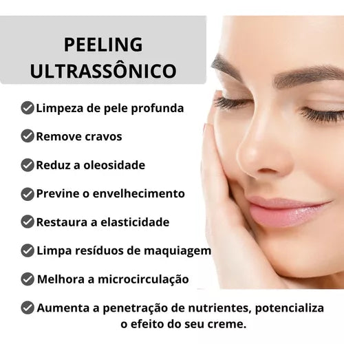 Aparelho de Peeling Ultra Sônico Portátil muito beneficios a pele