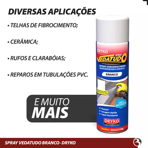 Spray Impermeabilizante Veda Tudo Transparente - Repara telha