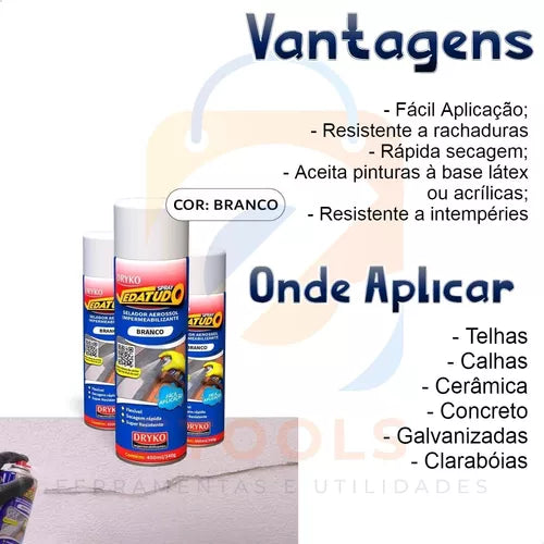 Spray Impermeabilizante Veda Tudo Transparente - Repara telha