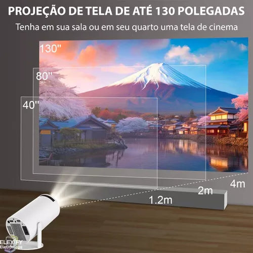 Projetor de Cinema Portátil 4K