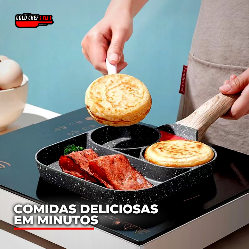 Frigideira Gold Chef 3 em 1 [NÃO GRUDA NADA]