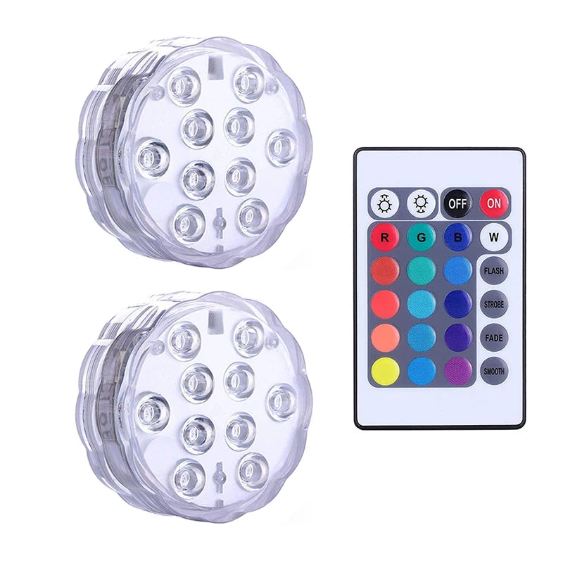 Kit Luminárias de Piscina RGB - Sem Fio Com Controle Remoto