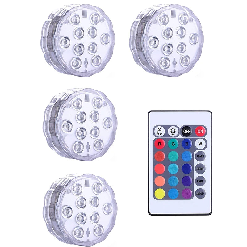 Kit Luminárias de Piscina RGB - Sem Fio Com Controle Remoto