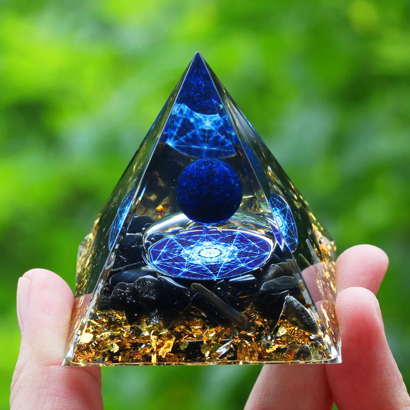 Pirâmide Orgonite em Ametista Natural - Universo