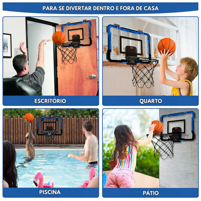 Cesta de Basquete Portátil Com Marcador de Pontos + 3 Bolas de Brinde