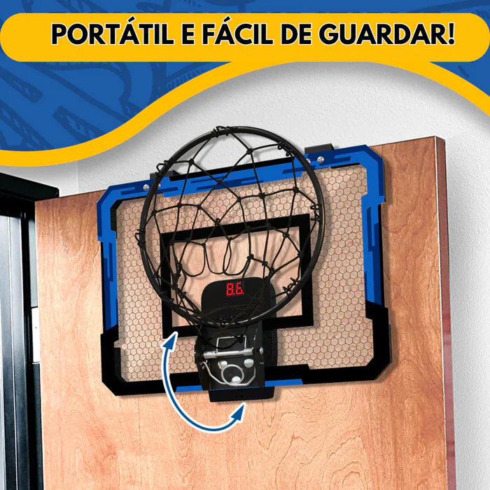 Cesta de Basquete Portátil Com Marcador de Pontos + 3 Bolas de Brinde