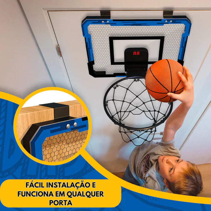 Cesta de Basquete Portátil Com Marcador de Pontos + 3 Bolas de Brinde