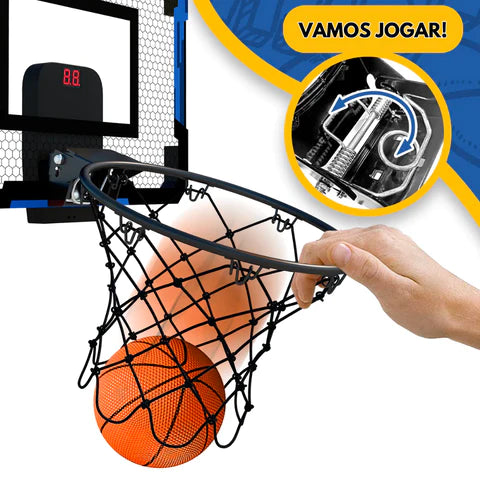 Cesta de Basquete Portátil Com Marcador de Pontos + 3 Bolas de Brinde