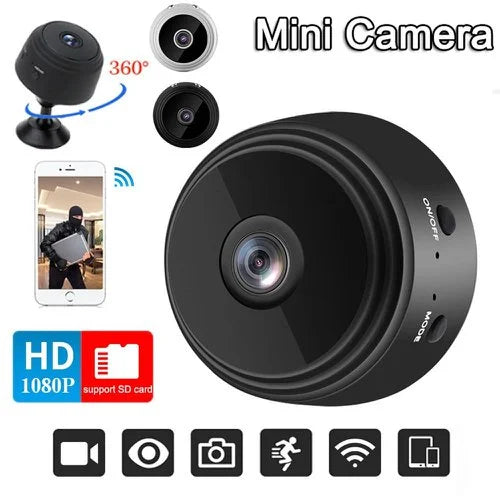 Mini Câmera espiã A9 HD Com Visão Noturna Wifi Sem Fio Oculta Com áudio